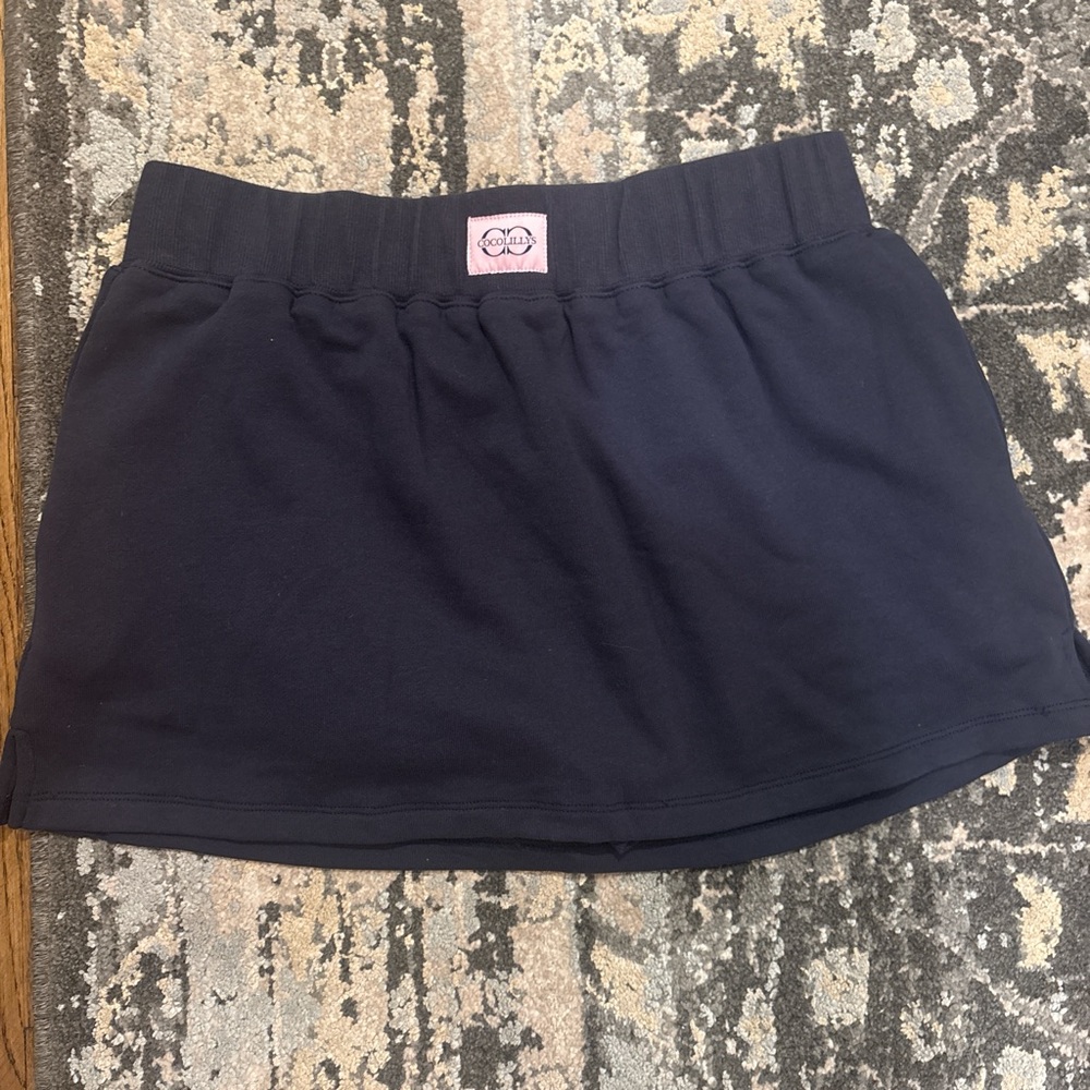 Black Mini Skirt with Pink Logo